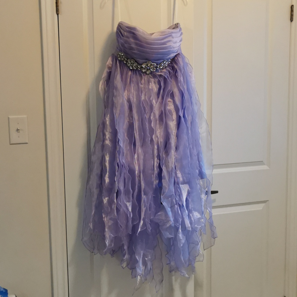Strapless Dress - Empire Waist With Crystal Jewelled Belting, Size 10
